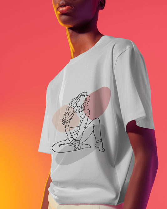 Oversized Women T-Shirts Sketch Woman