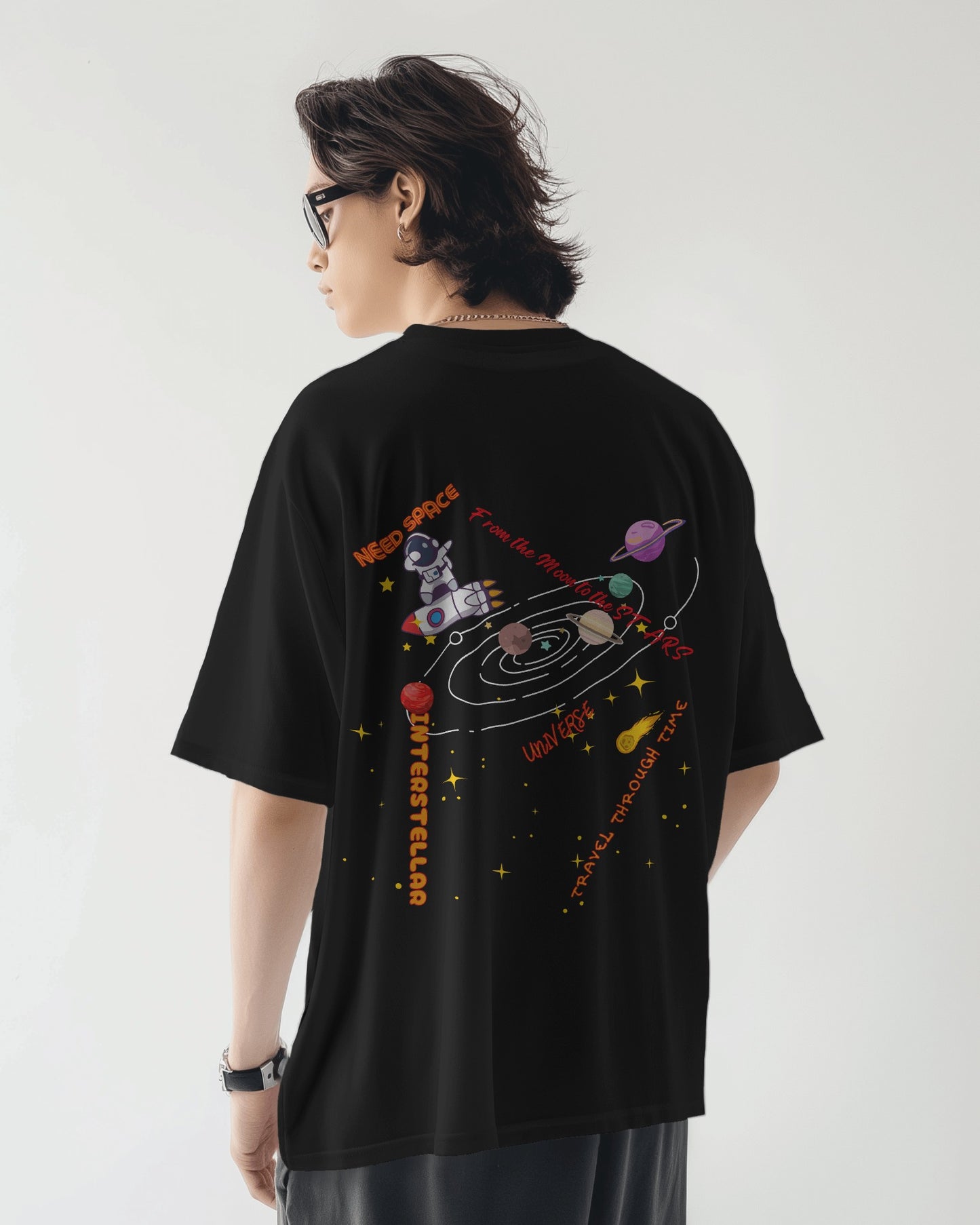 Oversized Men T-Shirts Space Traveller