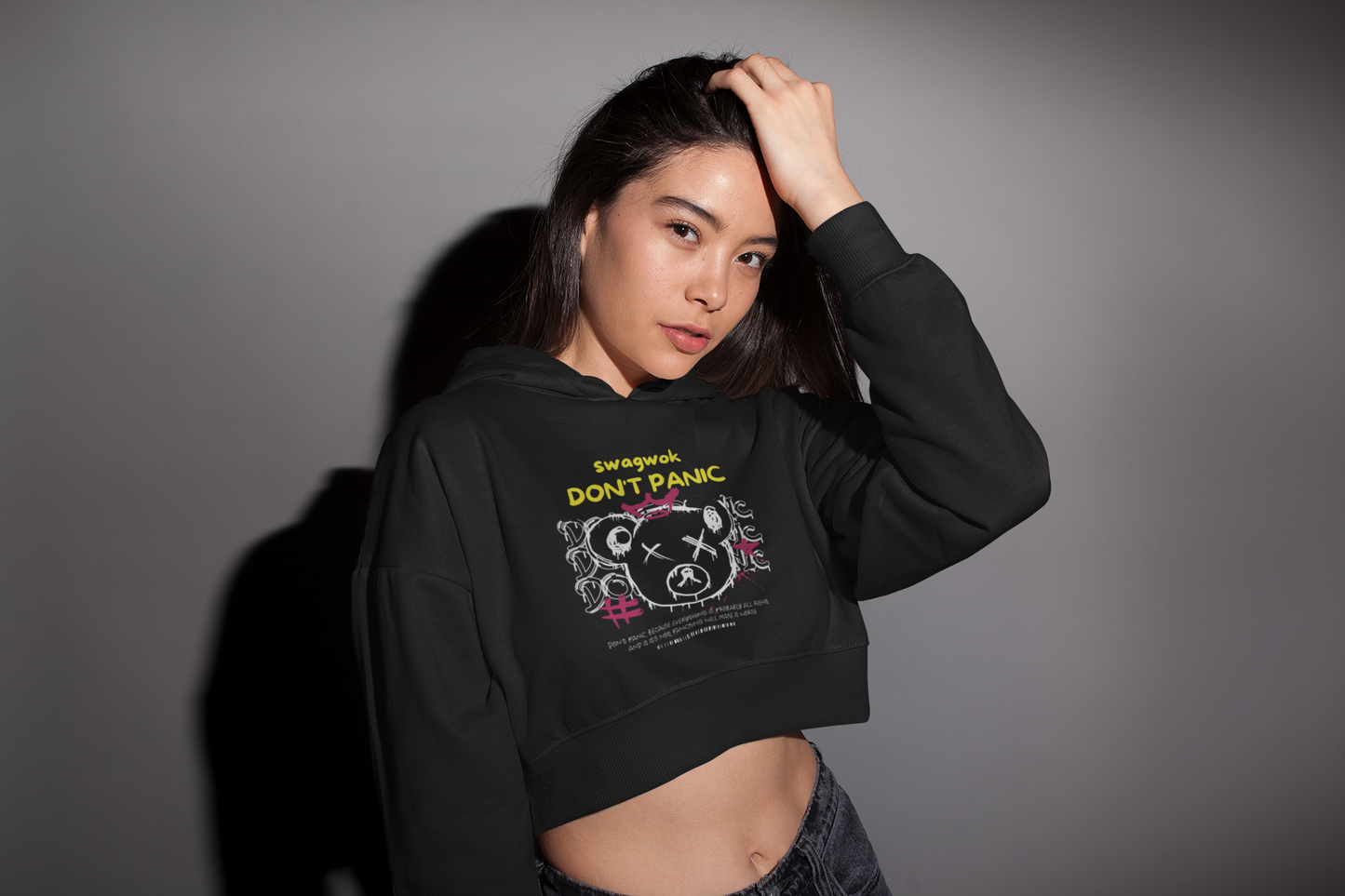 Crop Hoodie Don't Panic