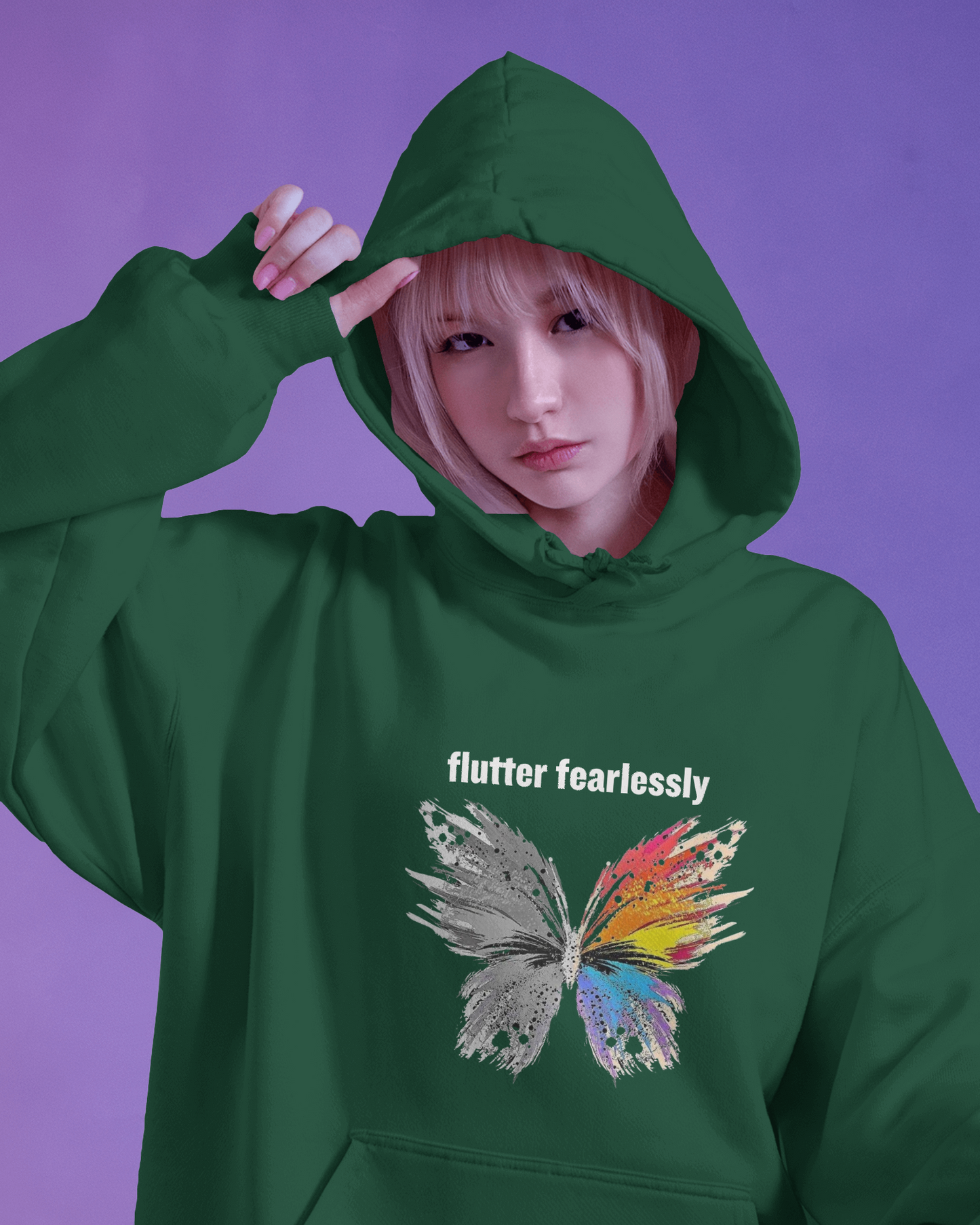 Oversized Hoodie Flutter Fearlessly