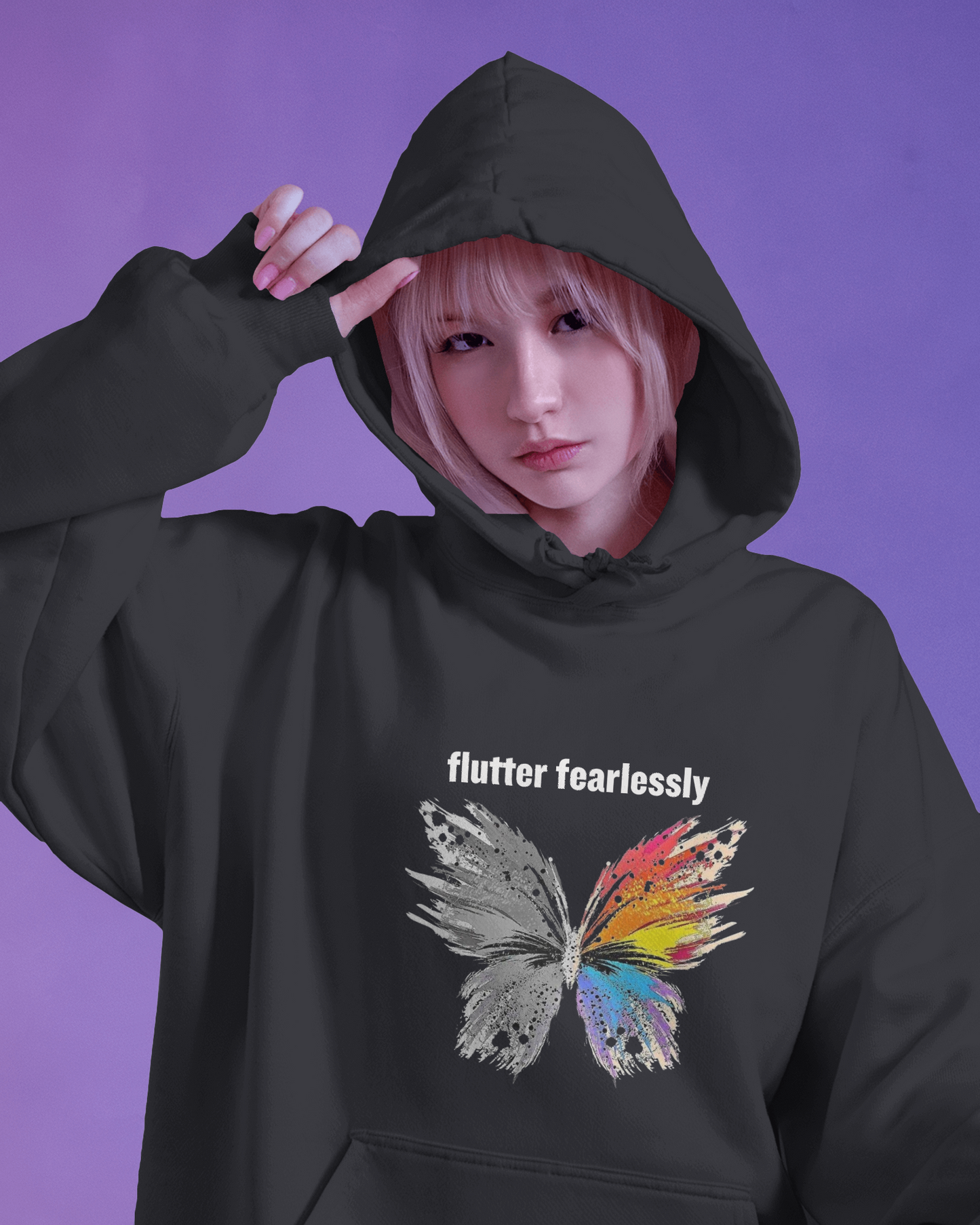 Oversized Hoodie Flutter Fearlessly