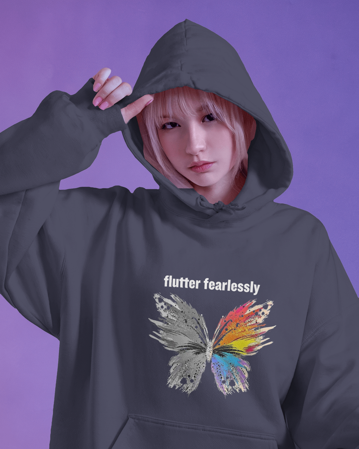 Oversized Hoodie Flutter Fearlessly