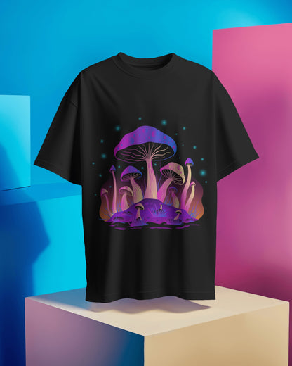 Oversized Women T-Shirts Mushroom Concept Front Print 4