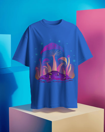 Oversized Women T-Shirts Mushroom Concept Front Print 4