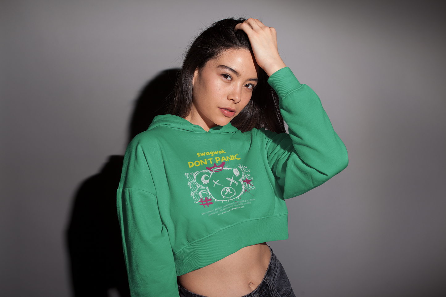 Crop Hoodie Don't Panic