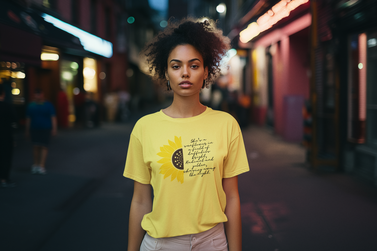 Regular Women T-Shirts Half Sunflower