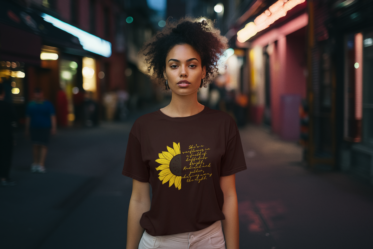 Regular Women T-Shirts Half Sunflower