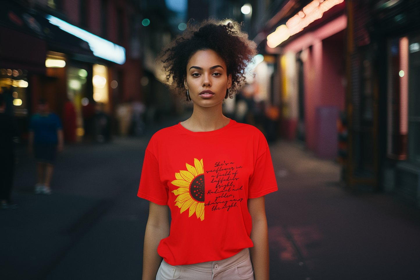 Regular Women T-Shirts Half Sunflower