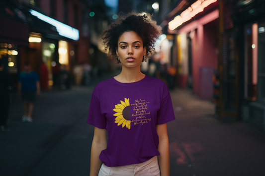 Regular Women T-Shirts Half Sunflower