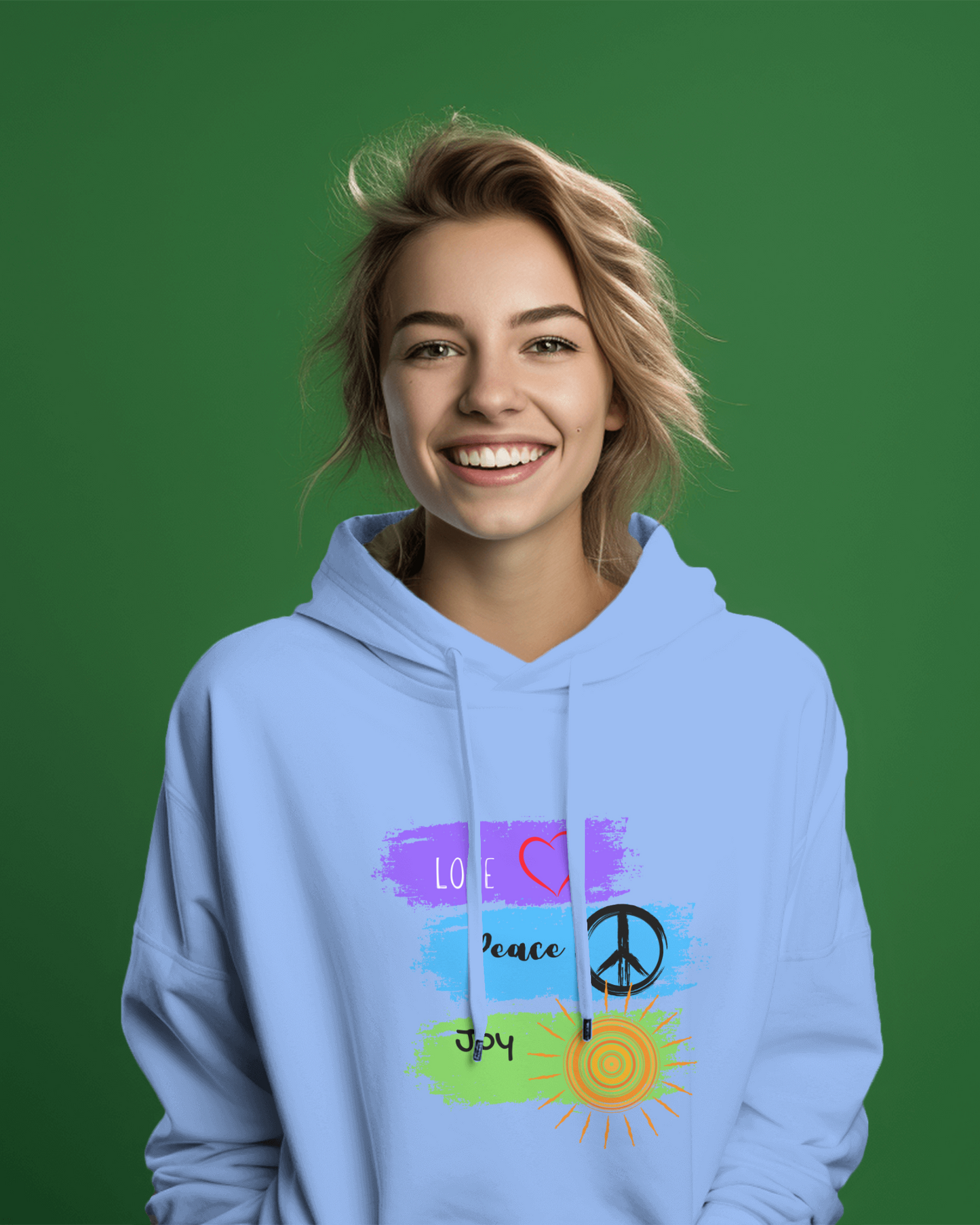 Oversized Hoodie Love Peace N Joy