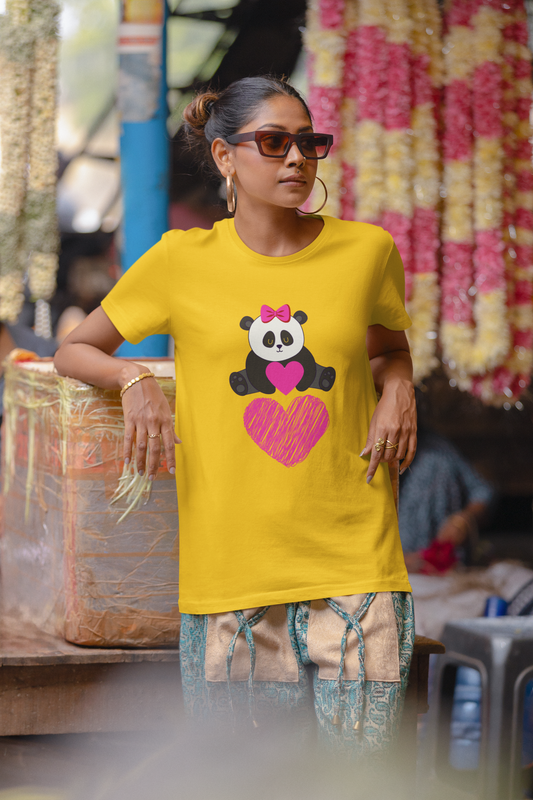 Regular Women T-Shirt Love Panda